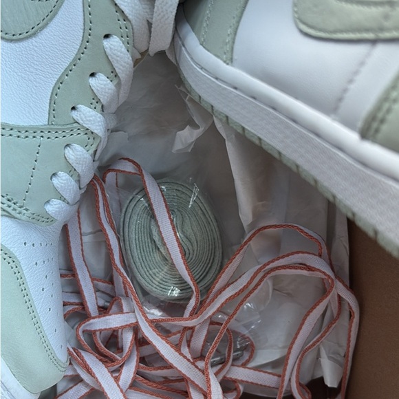 Nike Women's White and Light Green Sneakers - Picture 3 of 5